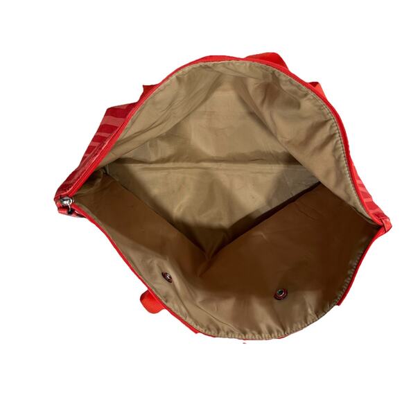 Coach Zebra Shoulder Handbag Tote Signature Two Stripe Orange Canvas 20x11.5x7 - Picture 6 of 10